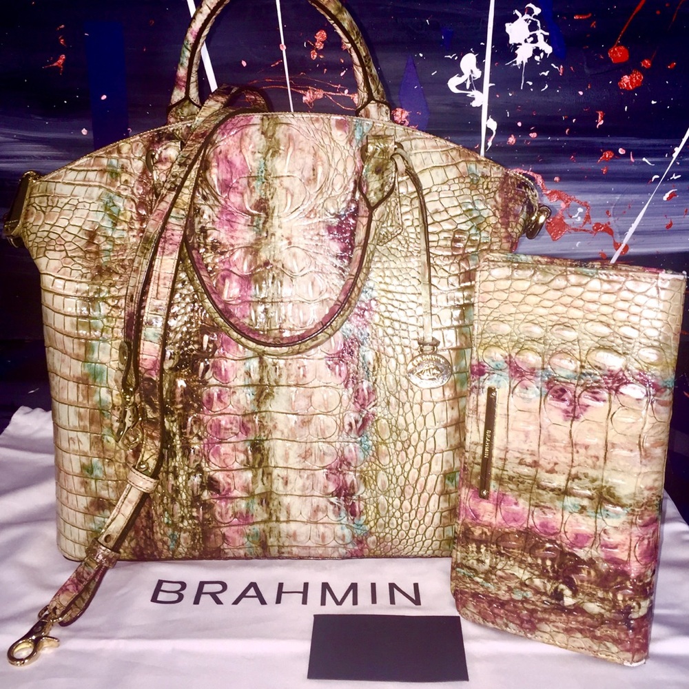 💜💜BRAHMIN AMETHYST SATCHEL HANDBAG + WALLET
